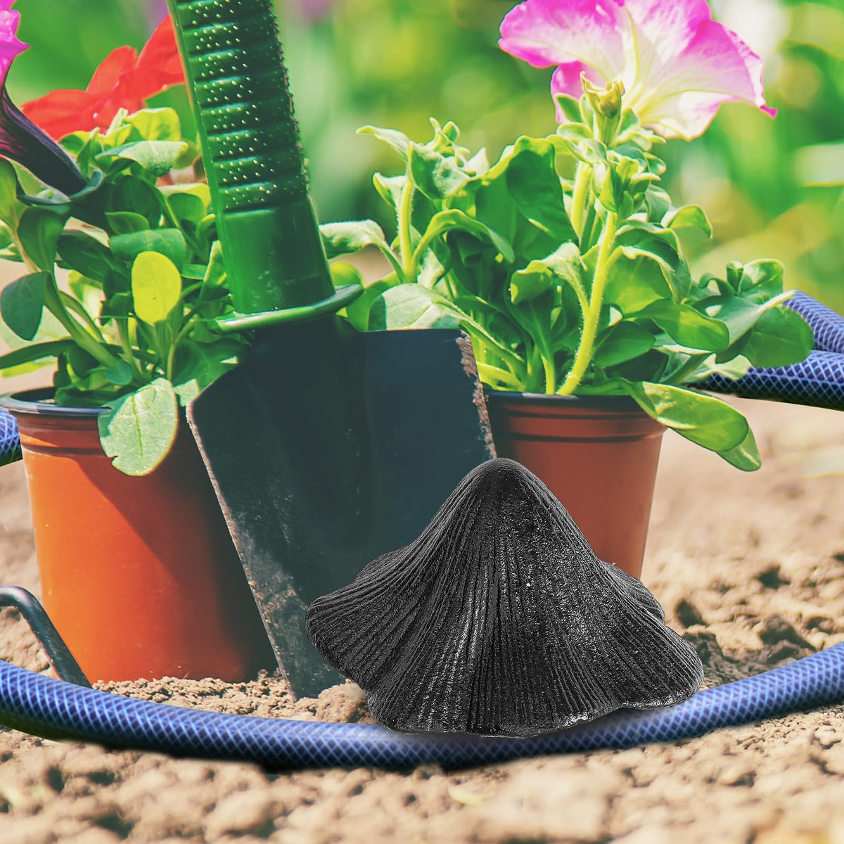 Briwooody hose guide keeps hoses on a neat path.