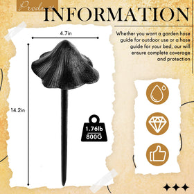 Close-up of Briwooody cast iron mushroom stake with rustic finish.