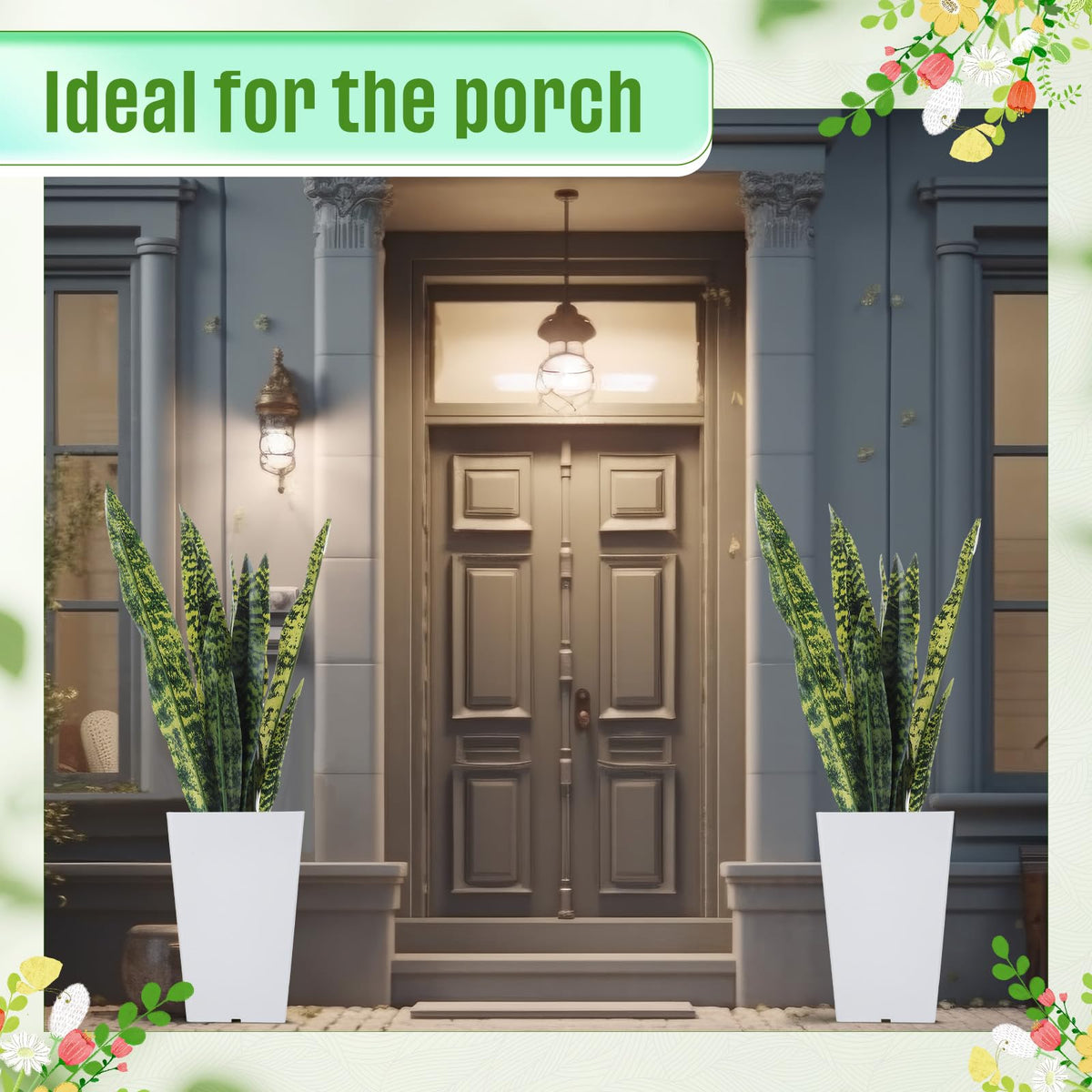 Briwooody indoor outdoor planter set displayed along a pathway.