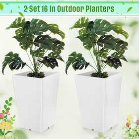 Briwooody large white outdoor planter on a sunny patio setup.