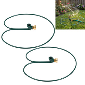 Briwooody lawn and shrub watering setup with ring base.