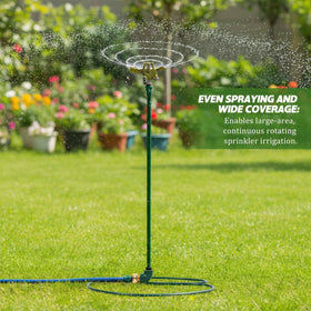 Briwooody ring base stability keeps sprinkler in place.