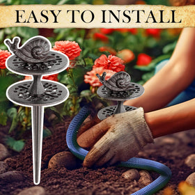 Briwooody rooster hose guide stake adds charm and guides watering.