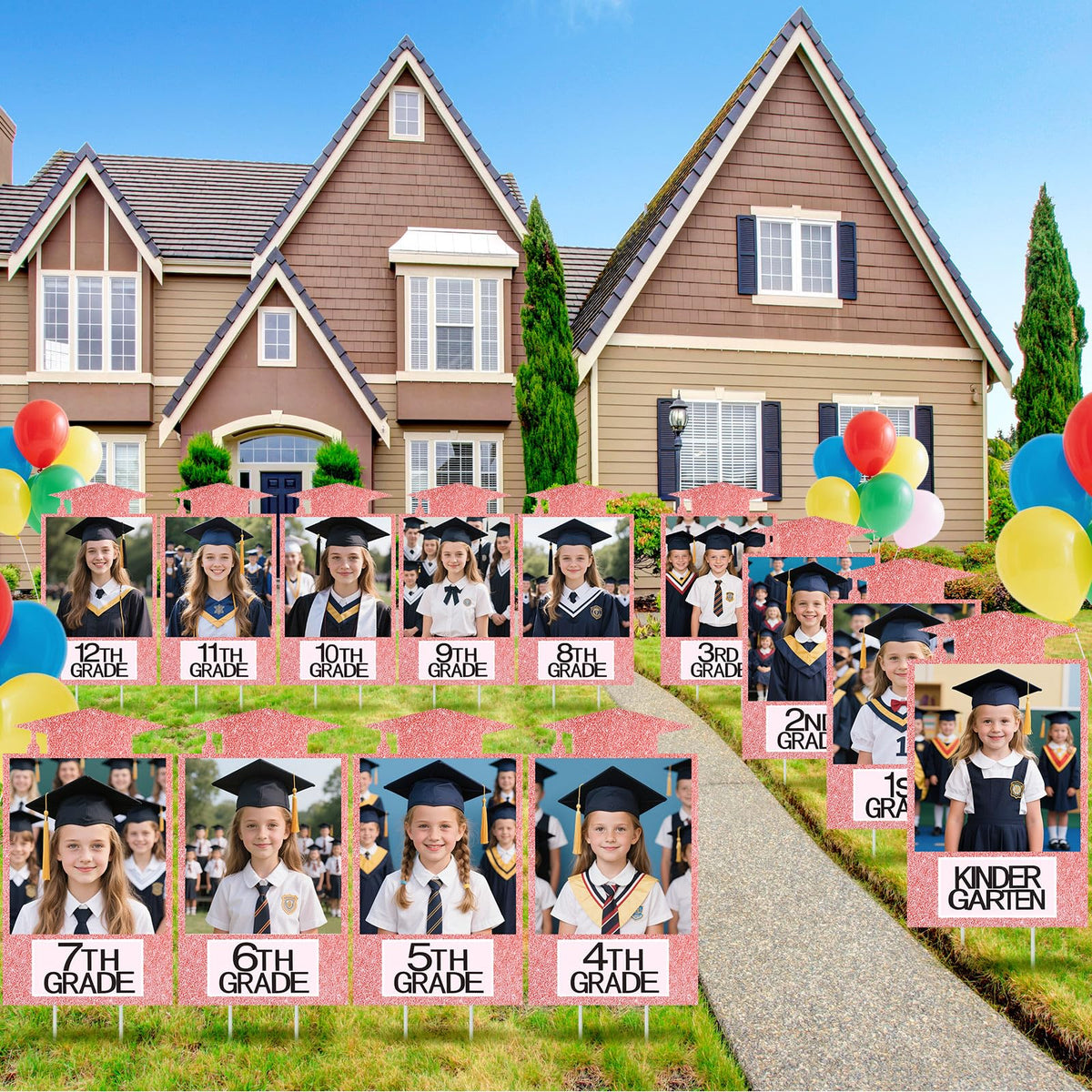 Briwoody sign collection presents kindergarten through 12th grade photos for nostalgic displays