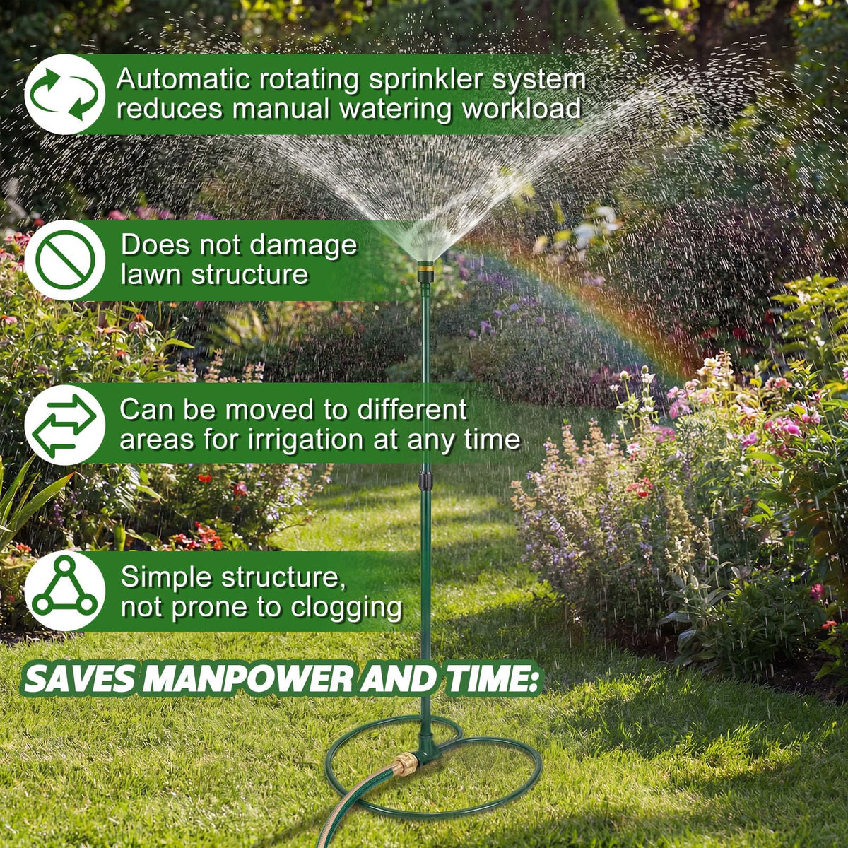 Briwooody three-quarter hose connection for easy attachment.