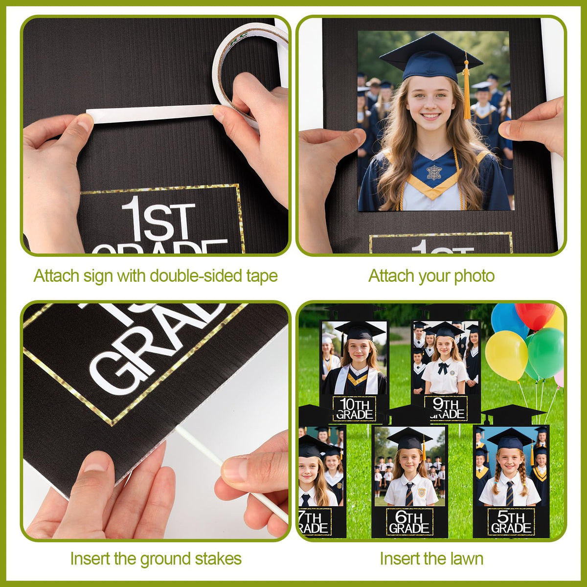 Briwooody versatile yard signs for year-end celebrations and photo displays.