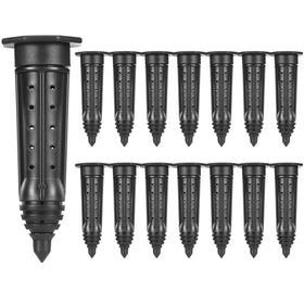 Briwooody 8-inch watering stake inserted in soil delivering moisture to roots for deep nourishment