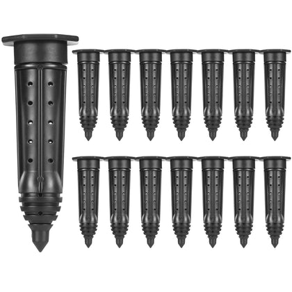 Briwooody 8-inch watering stake inserted in soil delivering moisture to roots for deep nourishment