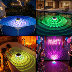 Brizled two-pack floating lights for versatile pool setups