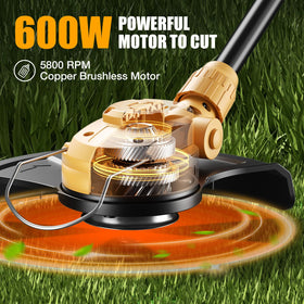 Compact, adjustable length helps comfortable trimming around borders.