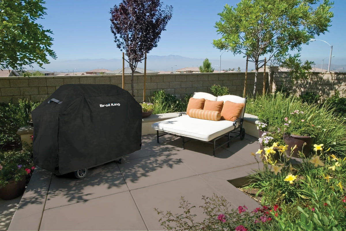 Broil King 58-select grill cover PVC texture and polyester handles.