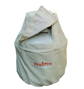 BroilPro Accessories beige propane tank cover close-up highlights heavy duty vinyl