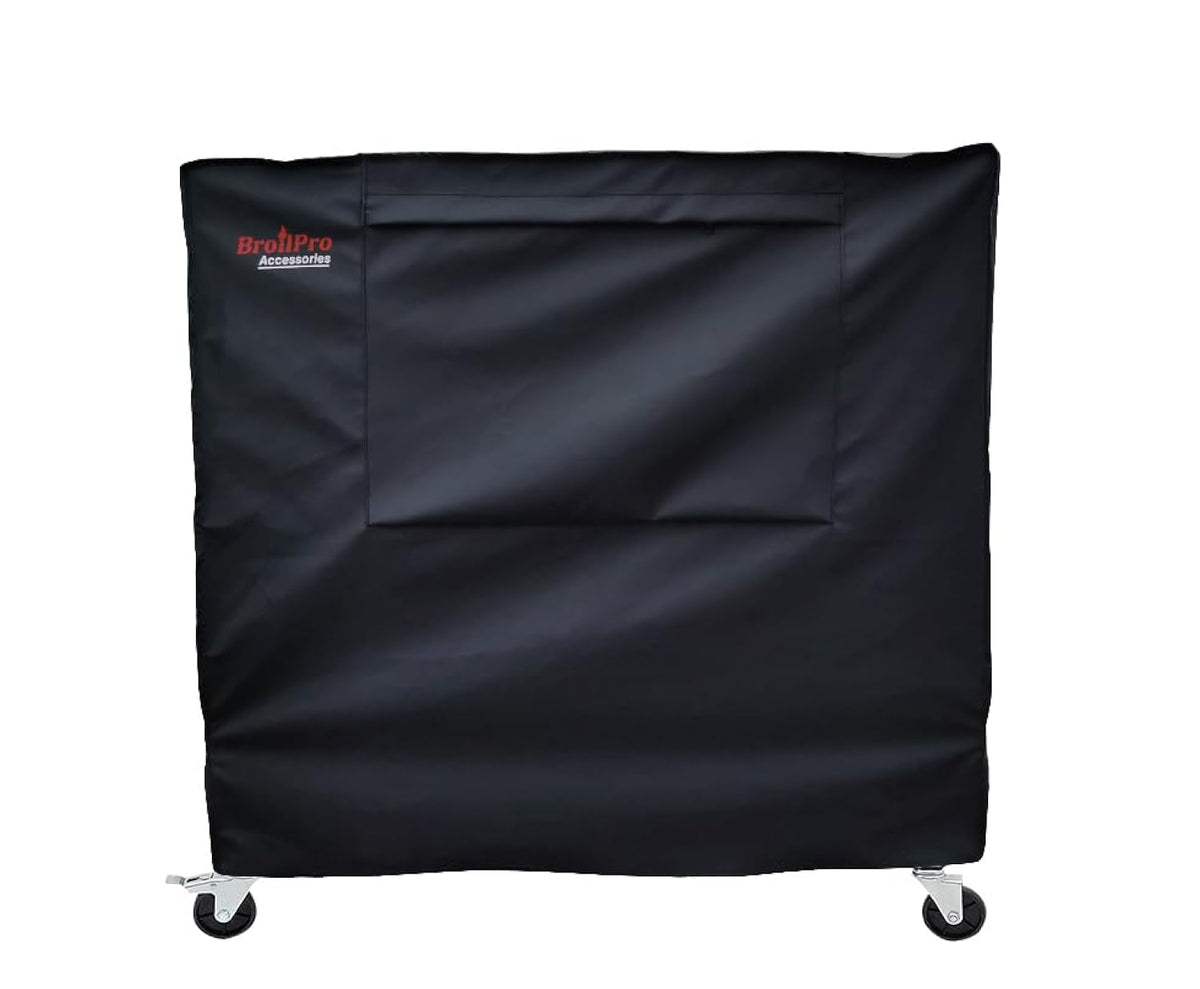 BroilPro 80 Qt cooler cover, left view, waterproof protection for outdoor use.