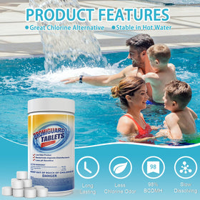 BROMIGUARD bromine tabs in a floater for simple spa maintenance