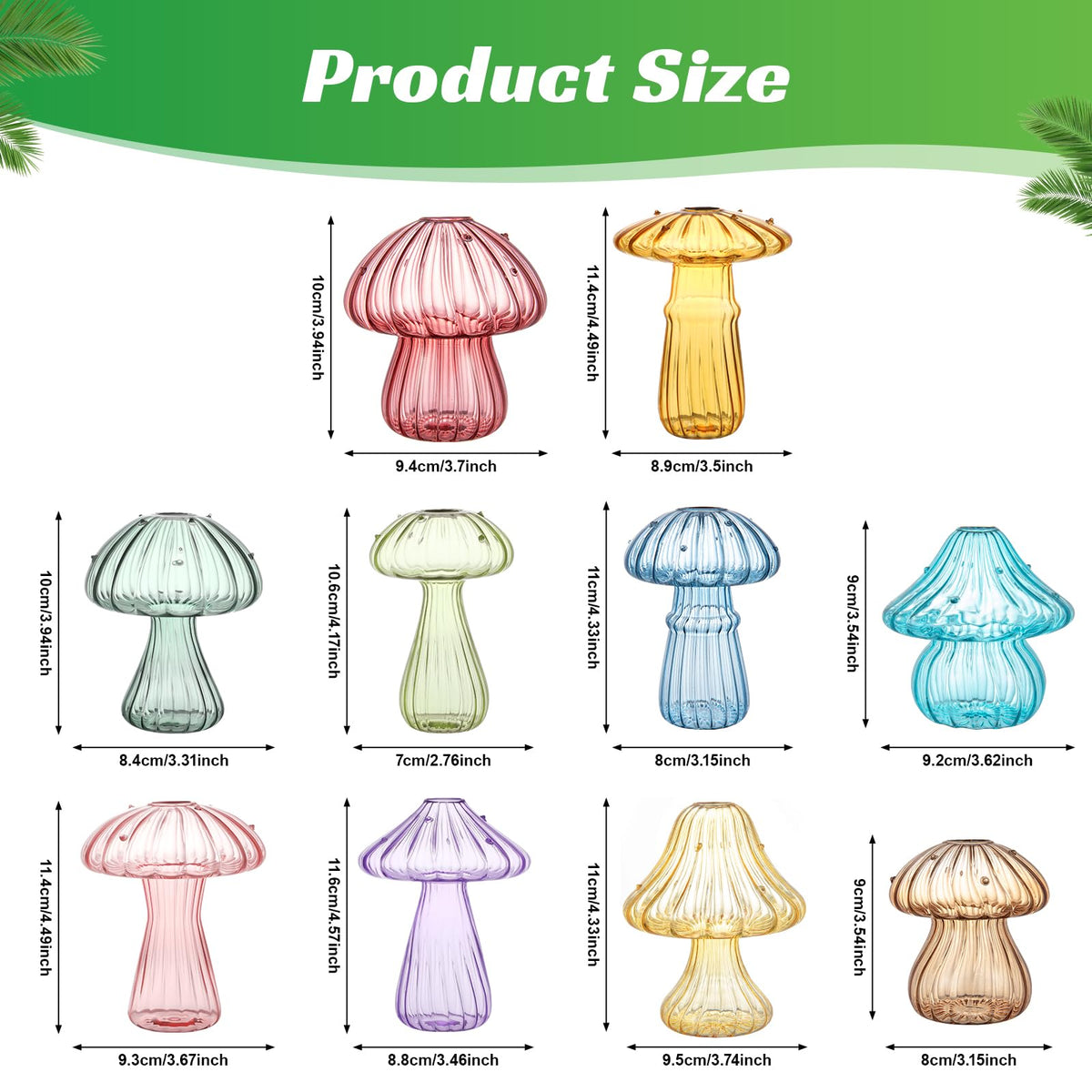 BROPGOD mini mushroom terrarium arrangement for micro-landscapes on desks.