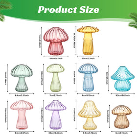 BROPGOD mini mushroom terrarium arrangement for micro-landscapes on desks.