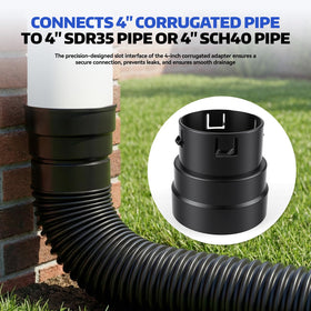 BROQIXIN push-fit drain adapter shown during quick tool-free assembly.