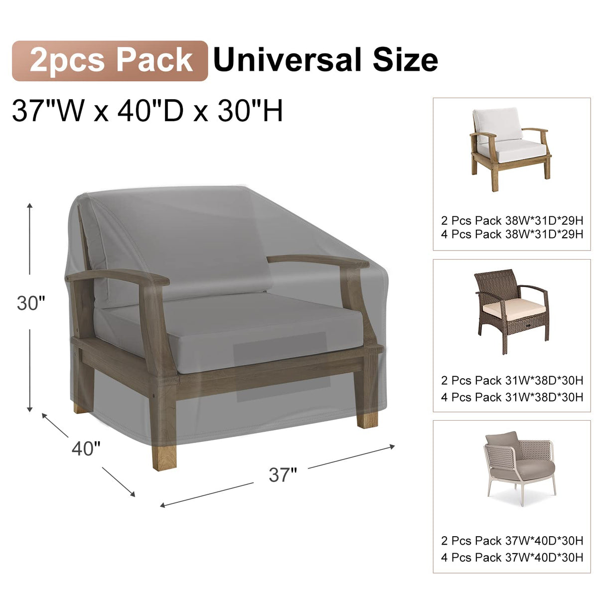 BROSYDA heavy-duty Oxford fabric chair cover close-up shows durable protection.