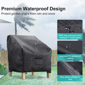 BROSYDA large chair cover fits most deep-seat outdoor chairs (37W x 40D x 30H).