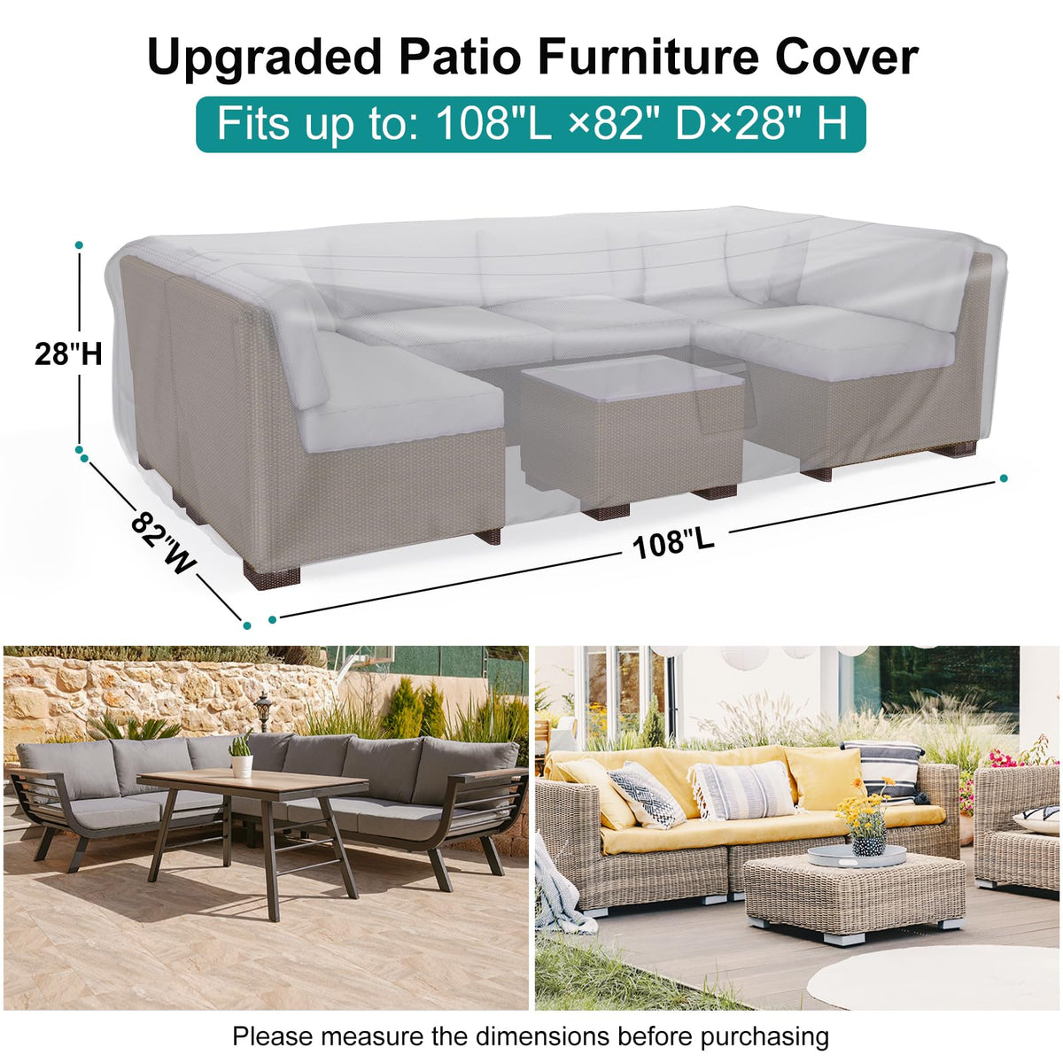 BROSYDA waterproof taped seams provide rain protection for outdoor furniture.