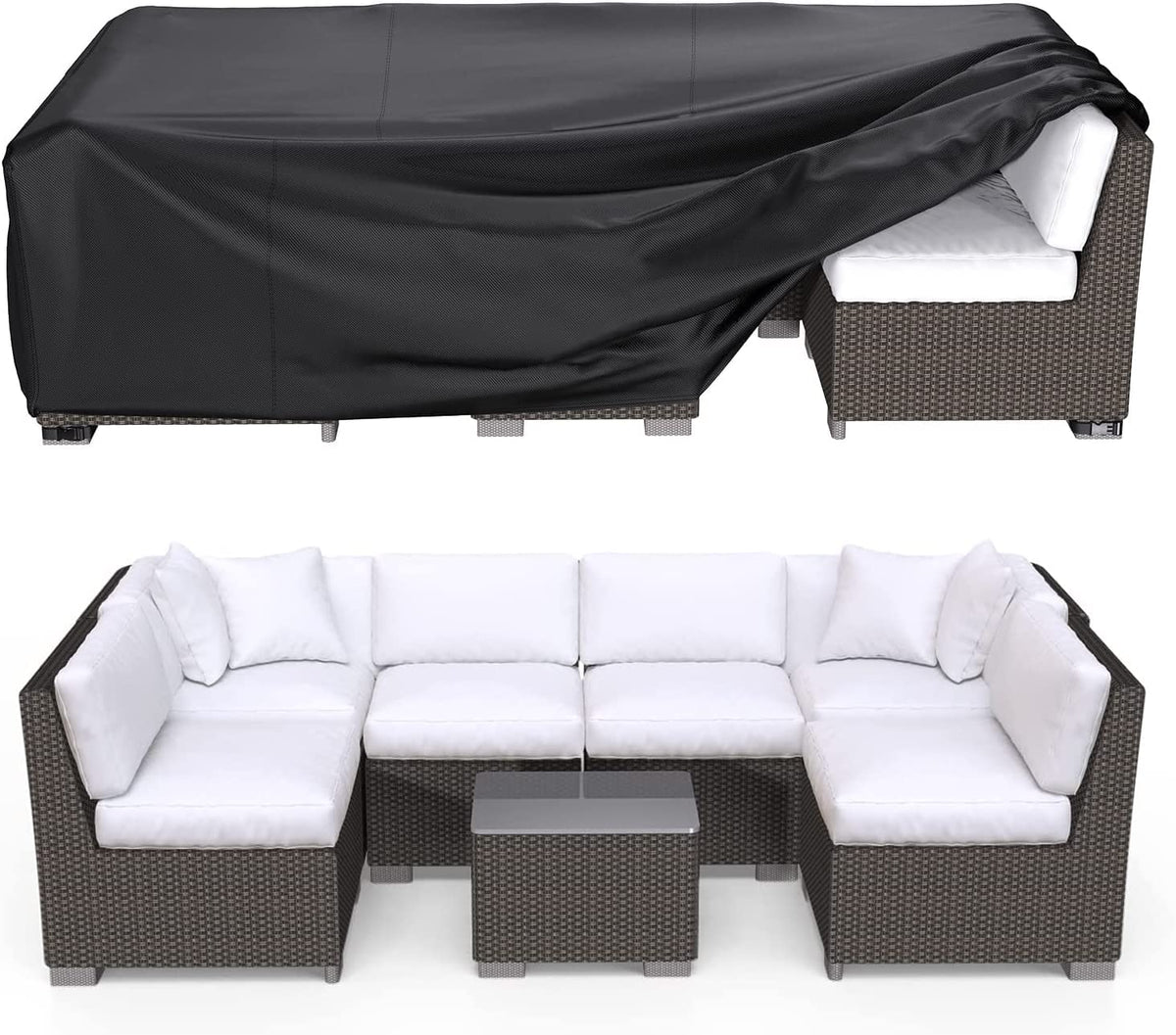 BROSYDA patio cover on sectional sofa for rain protection