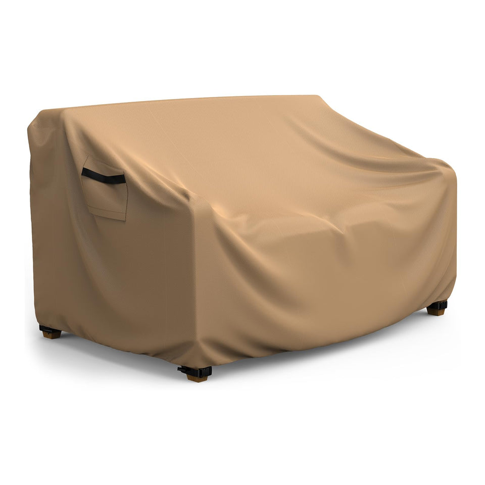 BROSYDA Patio Sofa Cover waterproof in action protects outdoor furniture from rain.