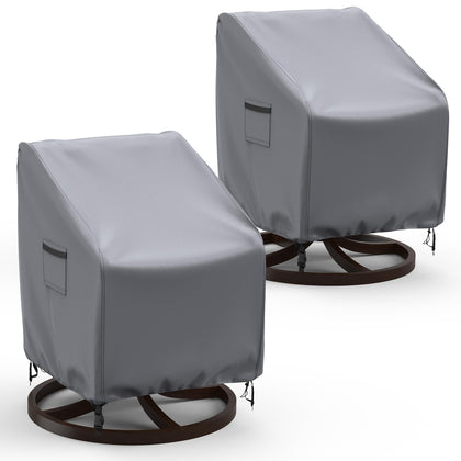 BROSYDA swivel chair cover in grey front view protects against rain and sun
