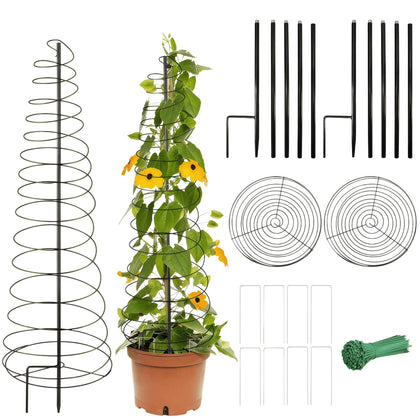 BrownKnot spiral trellis assembly enables quick setup for flexible plant support.
