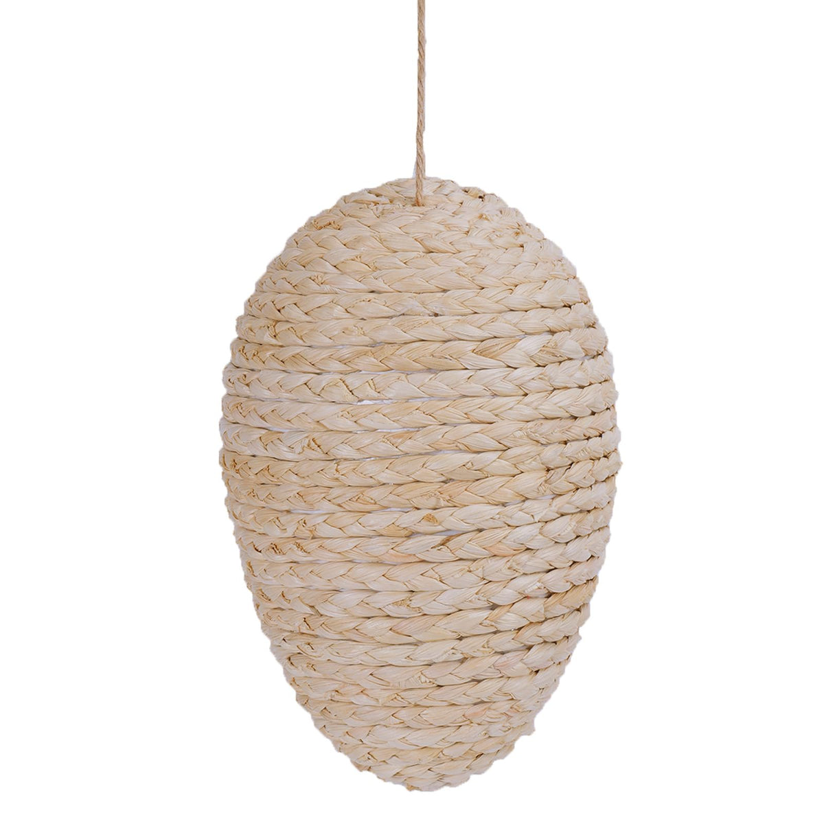 Brownlily corn husk hornet nest close-up shows braided weave that deters hornets in your garden.