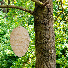 Brownlily corn husk hornet nest uses non-collapsing foam core to maintain shape.