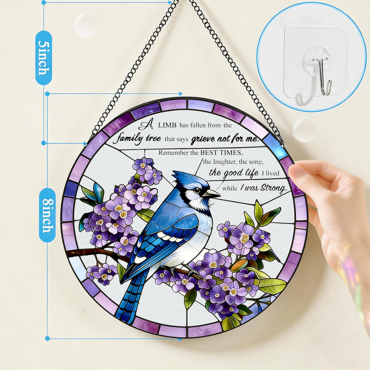 BRUKUSUR hummingbird ornament stained glass adds life and color to any window