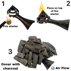 Brutal BBQ Fireguard firewood starter ready to light a cozy fireplace.