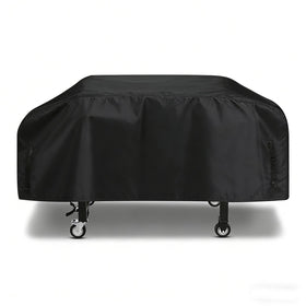 bruwaa griddle cover fitted to Blackstone 36-inch for weatherproof outdoor cooking