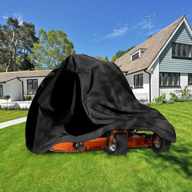 Bruwaa Zero Turn Mower Cover stored outdoors, ready for seasonal protection.