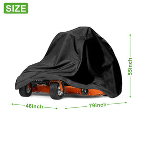 Close-up of bruwaa mower cover waterproof coating resisting rain and snow.