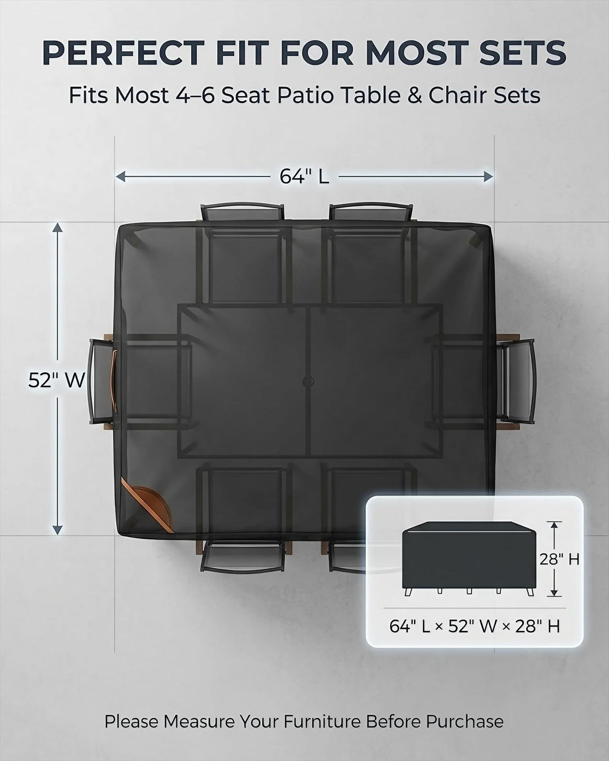 BRUXOLAY adjustable buckles and drawcord keep the cover secure in wind
