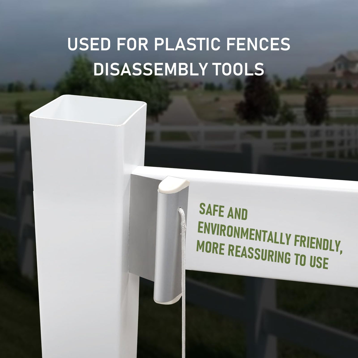 Brvclon vinyl fence tool in use for maintenance tasks.