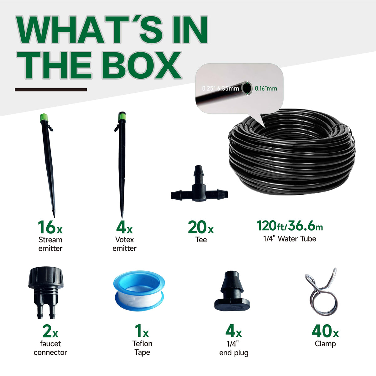 Brysage drip irrigation system assembly highlights quick connections and simple setup.