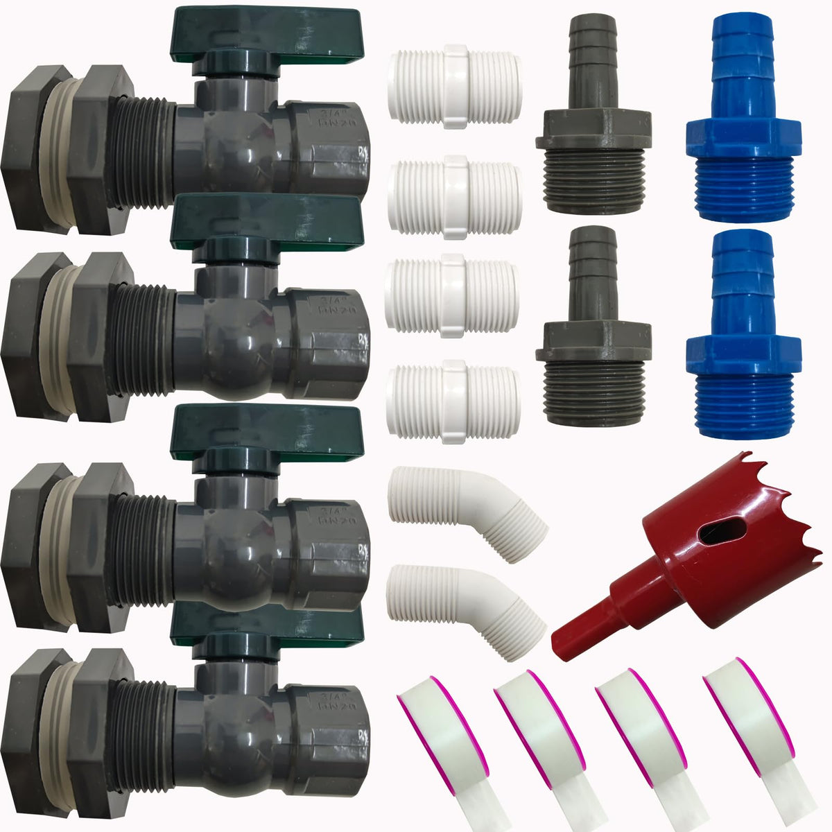BRZFWLMYDF rain barrel spigot kit assembly for easy installation on barrels