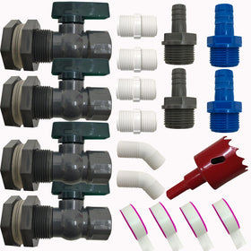 BRZFWLMYDF rain barrel spigot kit assembly for easy installation on barrels