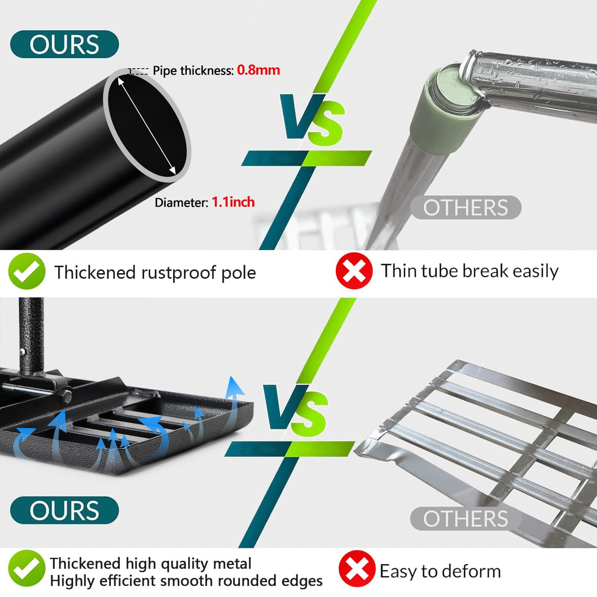 BsBsBest adjustable handle extended to 6ft for long reach