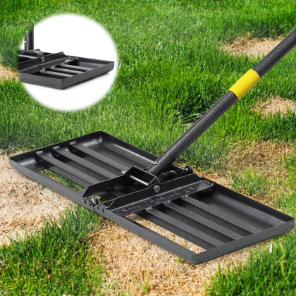 BsBsBest lawn leveling rake with 6ft adjustable handle for easy yard grading