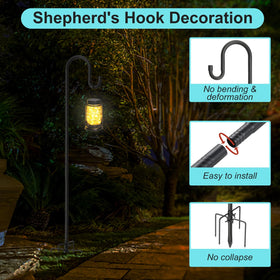 BsBsBest outdoor hook supports bird feeders and solar lights in one elegant stand.