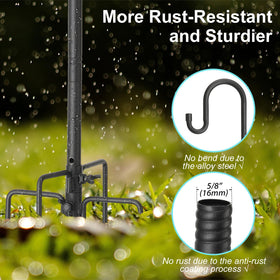 BsBsBest shepherds hook with splice design makes height quick to adjust.