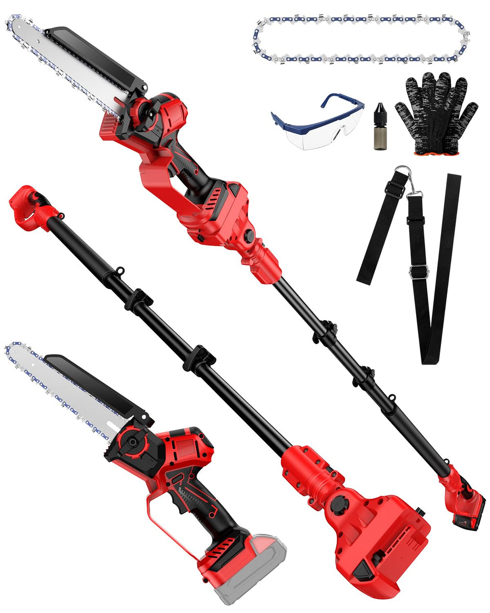 BSDonte cordless 8in pole saw with brushless motor for smooth pruning.