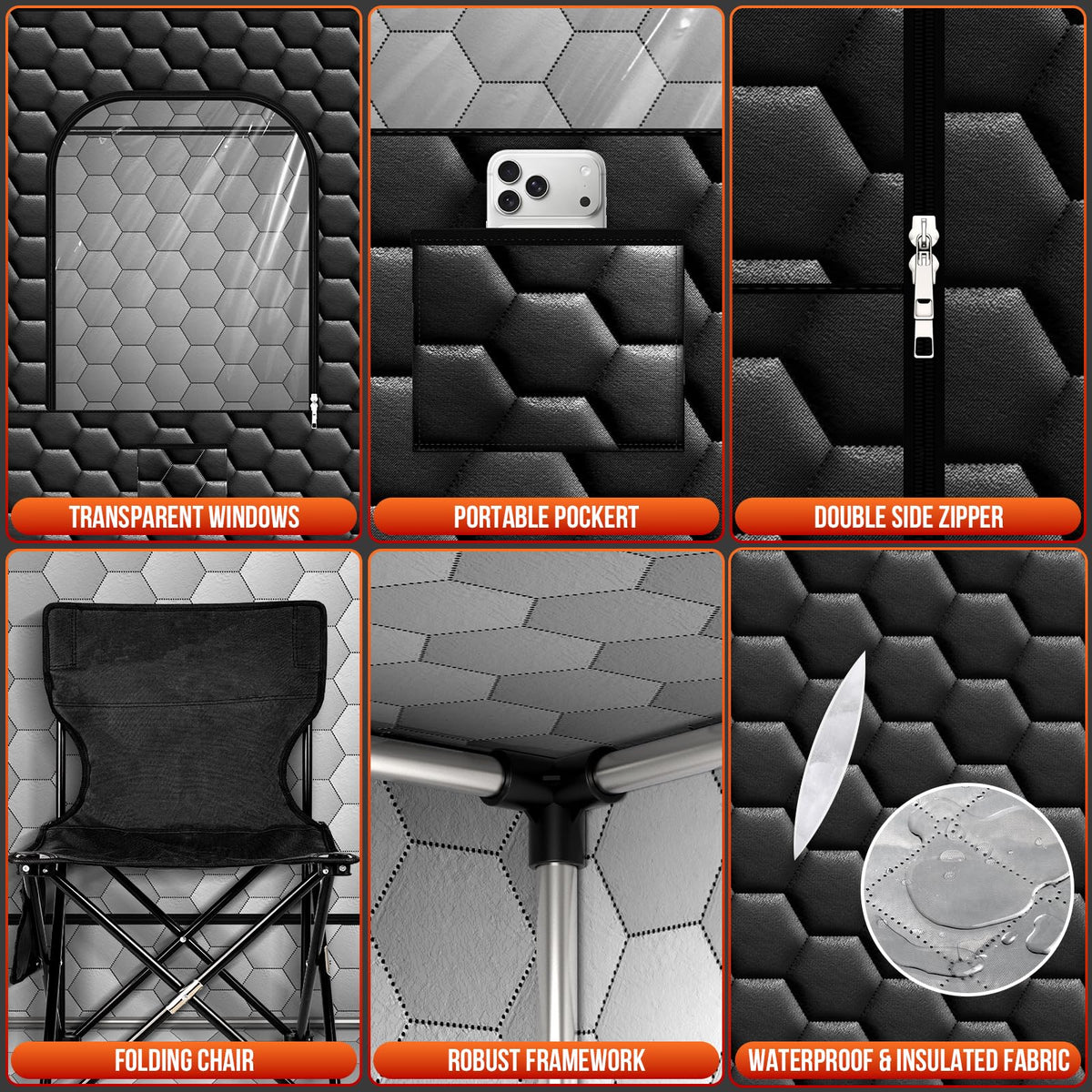 bsdonte folding chair included for easy seating during your sauna routine.