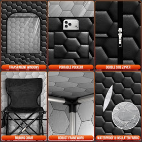 bsdonte folding chair included for easy seating during your sauna routine.