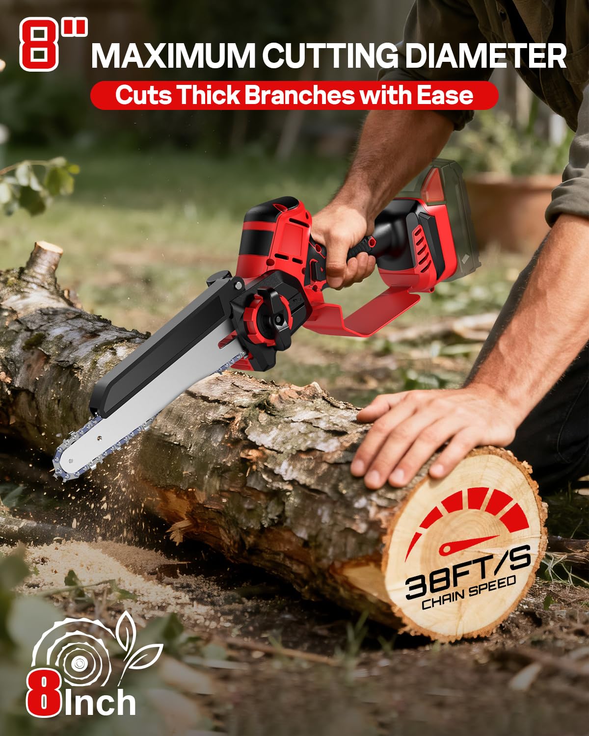 BSDonte pole saw with telescoping extension reaches high branches safely.