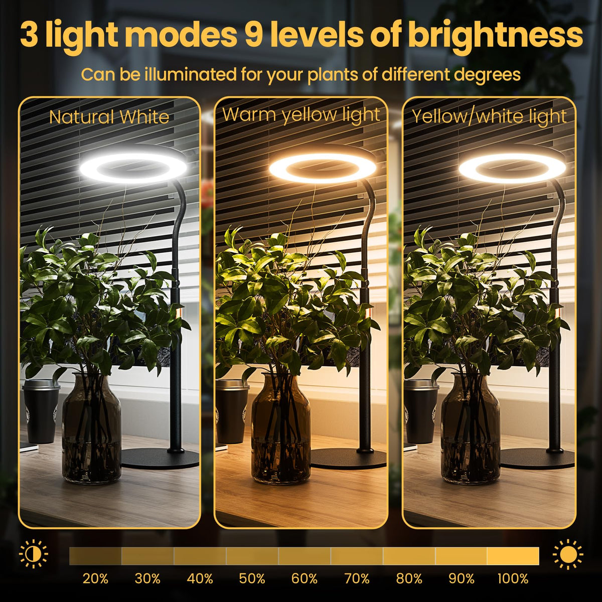 bseah grow light anti-slip pad protects desks while energizing plants