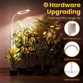 Height adjustable rod lets you tailor light height to plant needs